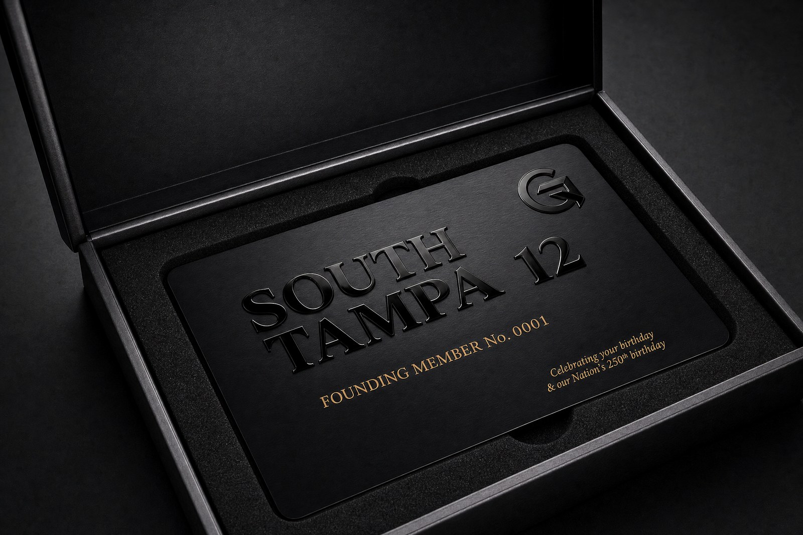 The South Tampa 12 black membership card